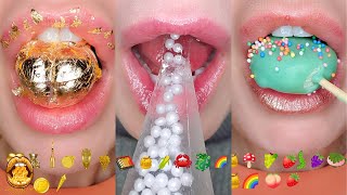 30 Minutes Sleep Relax Study ASMR Satisfying Eating Emoji Food Mashup Mukbang [upl. by Maillij]