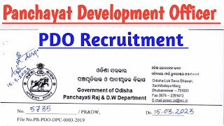 PDO Panchayat Development Officer Recruitment Official Update [upl. by O'Reilly]