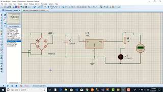 how to convert 220 AC volts into 5 volts DC using Proteus [upl. by Ayahc]