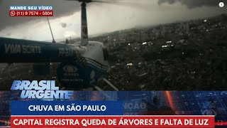 Chuva e queda de árvore deixa São Paulo em estado de atenção  Brasil Urgente [upl. by Ammann]