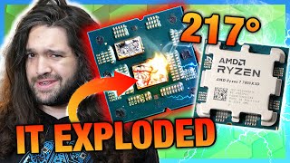 We Exploded the AMD Ryzen 7 7800X3D amp Melted the Motherboard [upl. by Bowler]