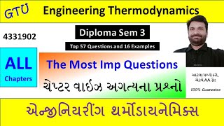 Thermodynamics  Most Imp Questions  4331902 ET  GTU Exam [upl. by Razid]