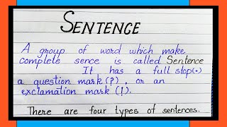 What is Sentence  Definition of Sentence in english  Types of sentences  Sentence kise kahate hai [upl. by Aidin]