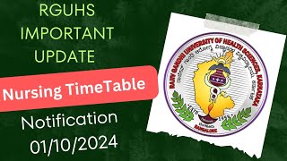 Fee Notification and TT of UG  PG  PBBSc NURSING and MSc Nurse Practi exams DecJan 202425 [upl. by Bradley]