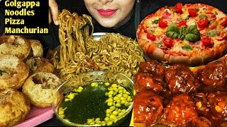 SPICY🔥INDIAN STREET FOOD EATING CHALLENGE  PANIPURICHOWMEINMANCHURIANPIZZA  FOOD CHALLENGE [upl. by Xanthus]