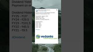 Vedanta Ltd has declared 2nd interim dividend for FY25 26 July 2024 StockMarket News Dividend [upl. by Nimzzaj]