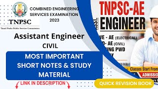 TNPSC CESE Exam 2023 TNPSC AE CIVIL study materials  TNPSC AE Notification released [upl. by Oringas]