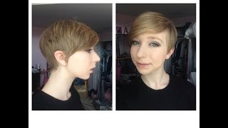 haircut on long blonde hair to a pixie cut [upl. by Eelrebma]