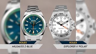 Rolex Milgauss Zblue and Rolex Explorer II Polar for Rolex GMTMaster II Sprite [upl. by Eleaffar]