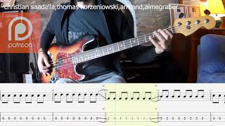 The Killers Human BASS COVER  PLAY ALONG TAB  SCORE [upl. by Ednutey]