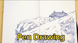 ballpoint pen drawing tutorialballpoint pen artworkball pen drawing for beginnersink drawing [upl. by Airtina]