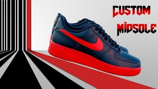 Custom Air Force 1 Shoes I Midsole Color change with Angelus Paint [upl. by Kennet]