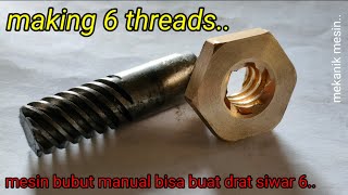 Membuat Drat Persegi Siwar 6 Seperti Cara Buat Barrel Rifling  Making Six Square Thread on a Lathe [upl. by Ailina]