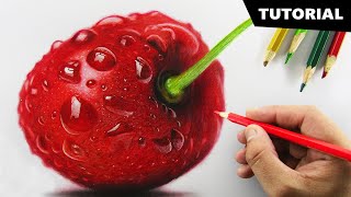 Drawing CHERRY with Color pencil  Tutorial for BEGINNERS [upl. by Anialam681]