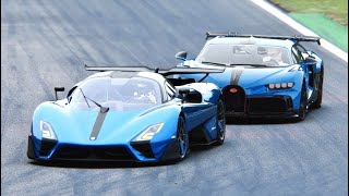 2022 SSC Tuatara Striker vs Bugatti Chiron Pur Sport at Monza 4K  60 FPS [upl. by Yhpos]