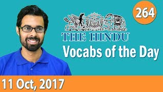 ✅ Daily The Hindu Vocabulary 11th Oct 2017  Learn 10 New Words with Tricks  Day264 [upl. by Parthen118]