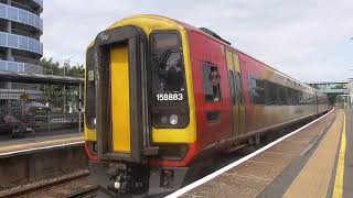 South Western Railway Class 158883 Depart Southampton Airport P for Salisbury via Southampton C [upl. by Anairdna]