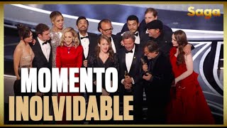 Así fue como EUGENIO DERBEZ subió al ESCENARIO de los OSCAR con el equipo de CODA [upl. by Grubb]