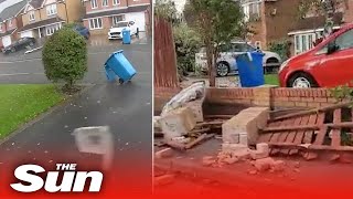 TORNADO hits Britain destroying trees amp brick walls in severe UK weather [upl. by Durwyn179]