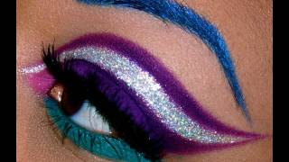 Purple Turquoise Glitter and Blue Brows [upl. by Winifield]