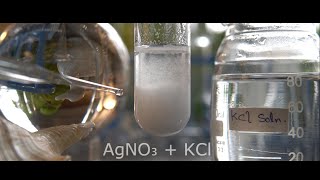 Double displacement KClAgNO3  Potassium chloride  Silver nitrate  Precipitation reaction [upl. by Venetia]