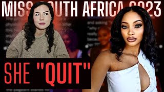 🚩TOP 12 contestant ACCUSED of bullying QUITS Miss South Africa 2023 [upl. by Ardnauq359]