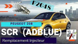 Remplacement injecteur adblue Peugeot 208 2016 P2048 [upl. by Ferriter594]