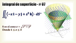 Integral de superficie sobre una sección cónica [upl. by Sikram681]