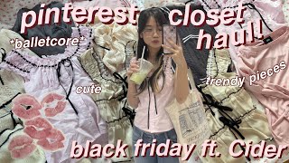 🩰📦 HUGE BLACK FRIDAY HAUL ftcider  coquette balletcore y2k inspired trendy clothes fallwinter [upl. by Hammerskjold840]