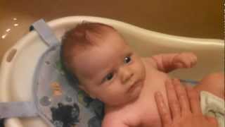 Infant Gets Nervous in Baby Bath His Eyes Tell All [upl. by Maggi]