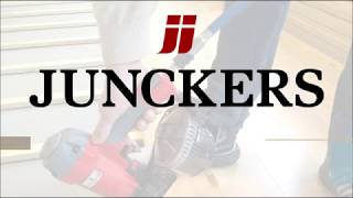 Junckers Installationvideo  Installation of wooden floors with nailgun [upl. by Benita]