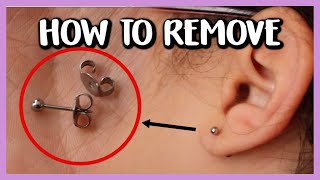 HOW TO REMOVE PIERCING EARRINGS WITH BUTTERFLY BACKINGS  WHAT TO DO IF ITS STUCK [upl. by Arin]