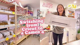 Learning how to use the Silhouette Cameo 4 Switched from a Cricut ✨ Studio Vlog 31 smallbusiness [upl. by Henebry10]