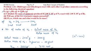 Dinitrogen and dihydrogen react with each other to produce ammonia according to the following [upl. by Acsicnarf]