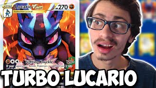 Super Fast TURBO Lucario VSTAR Deck Gutsy Pickaxe amp Oranguru Combo PTCGO [upl. by Enitsej]