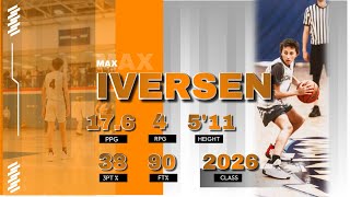 Max Iversen 202223 Freshman Season Basketball Highlights [upl. by Yemrots]