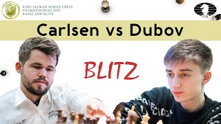 Super fast opening play from Dubov  Magnus Carlsen vs Daniil Dubov  World Blitz 2019 [upl. by Pauletta]