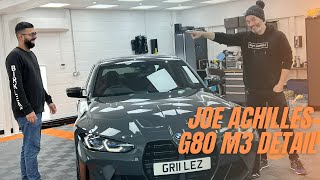 Joe Achilles G80 M3 Xdrive Gyeon Quartz New Car Detail and PPF [upl. by Atnauq171]