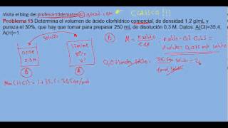 Ejercicios y problemas resueltos de disoluciones 15 [upl. by Ossy]