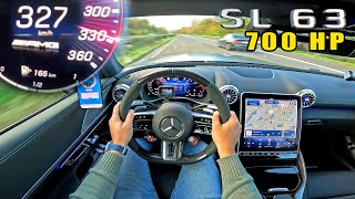 MercedesAMG SL63 with 700HP is NEXT LEVEL FAST on the AUTOBAHN [upl. by Anippesuig882]