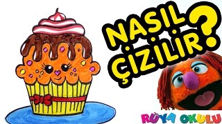 Cupcake Nasıl Çizilir  Kapkek  Çocuklar İçin Resim Çizme  RÜYA OKULU [upl. by Hako]