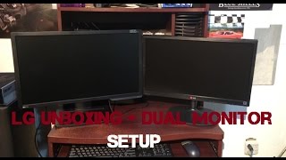 LG 22M35 Unboxing  Dual Monitor Setup [upl. by Ahtael]