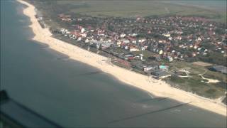 Inselrundflug mit Seitenwindlandung Wangerooge in Full HD [upl. by Ayoted]