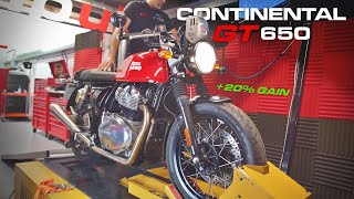 20 Power increase on the Royal Enfield Continental GT 650  BHP UK Custom ECU Remapping [upl. by Eicirtap]