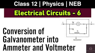 Electrical Circuit L6  Galvanometer and its conversion into voltmeter and ammeter  Class 12 [upl. by Ethelbert]