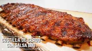 COSTILLA DE CERDO CON SALSA BARBACOA  Al Horno [upl. by Pastelki306]