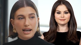 Hailey Bieber Reacts to Being Pitted Against Selena Gomez [upl. by Warren]