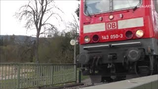 BR 143 DB am Schluchsee Schwarzwald 3 Seenbahn rast vorbei  Black Forest train rushing by [upl. by Yrtneg]