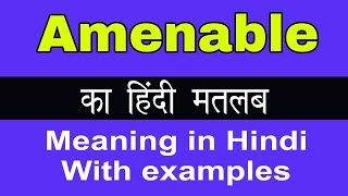 Amenable Meaning in HindiAmenable ka Matlab kya Hota hai [upl. by Ahsinnor]