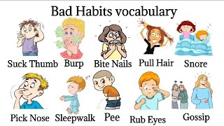 Bad Habits vocabulary with meaning and example Learning and practice english vocabulary [upl. by Lemej]